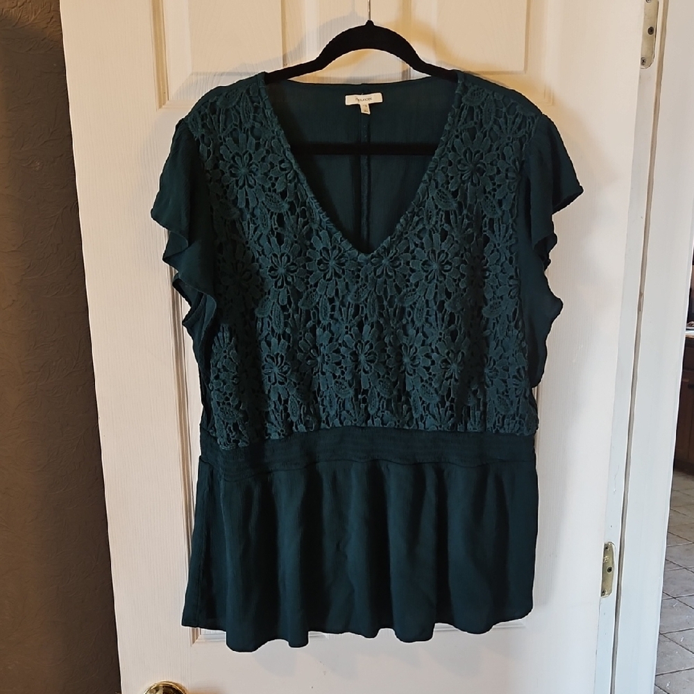 Maurices Dark Green Lace Blouse